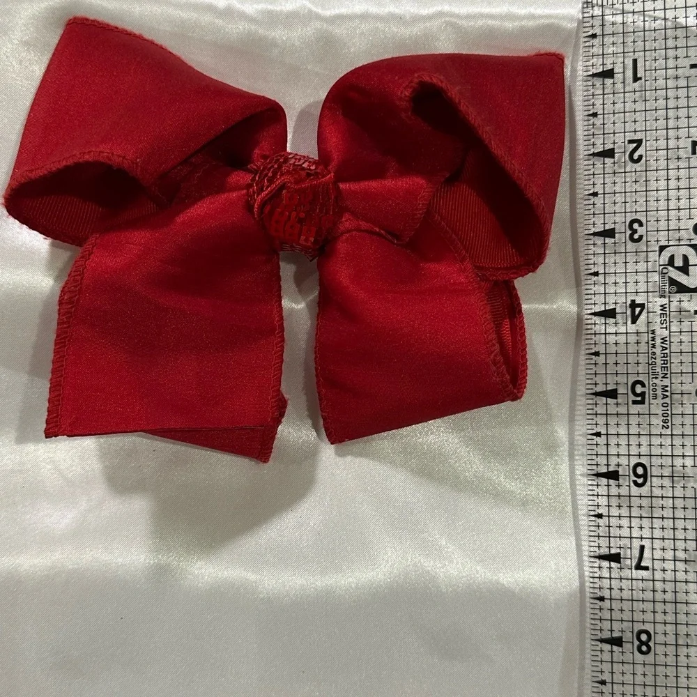 Red Satin Hair Bow- bundle 2+ and save on shipping costs
